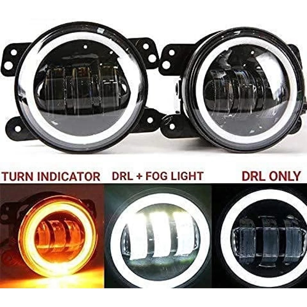 Universal Car LED DRL Fog Light With DRL Daytime Running Light & Turn  Signal - Set Of 2